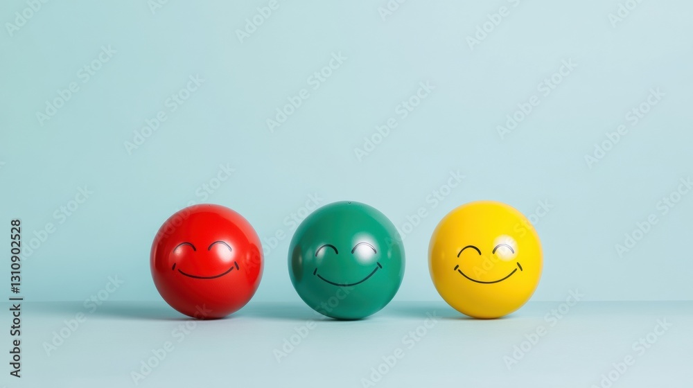 Aufkleber emotional intelligence visualization minimalist color-coded mood spheres illustrating mental health 