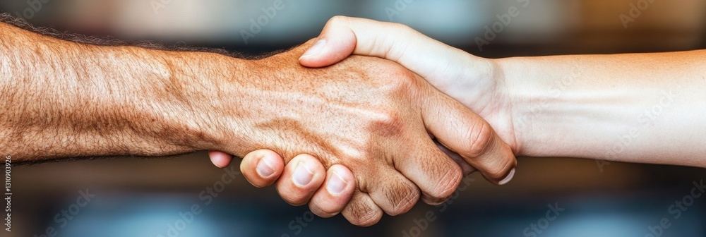 Poster inclusive professional collaboration empowering workplace connection through authentic handshake - d
