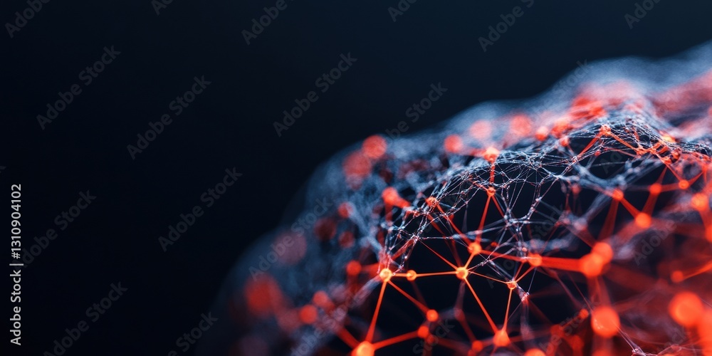 Aufkleber Quantum Blockchain Visualization Immersive Digital Network Topology with Glowing Nodes - Next-Gen Cryptocurrency Infrastructure and Cutting-Edge Tech Innovation