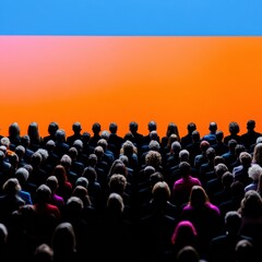Obraz premium Immersive Digital Conference Hyper-Minimalist Large-Scale Professional Event Visualization Showcasing Collaborative Innovation and Audience Engagement in Tech-Forward Environments