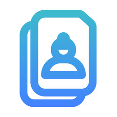 women file outline gradient style