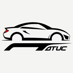 Sleek Automotive Logo Design - Minimalist Car Silhouette