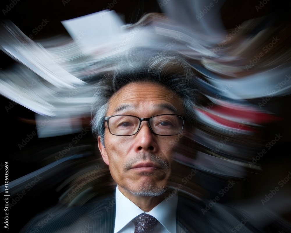 Poster quantum workflow dynamics blurred motion professional portraiture capturing entrepreneurial focus an