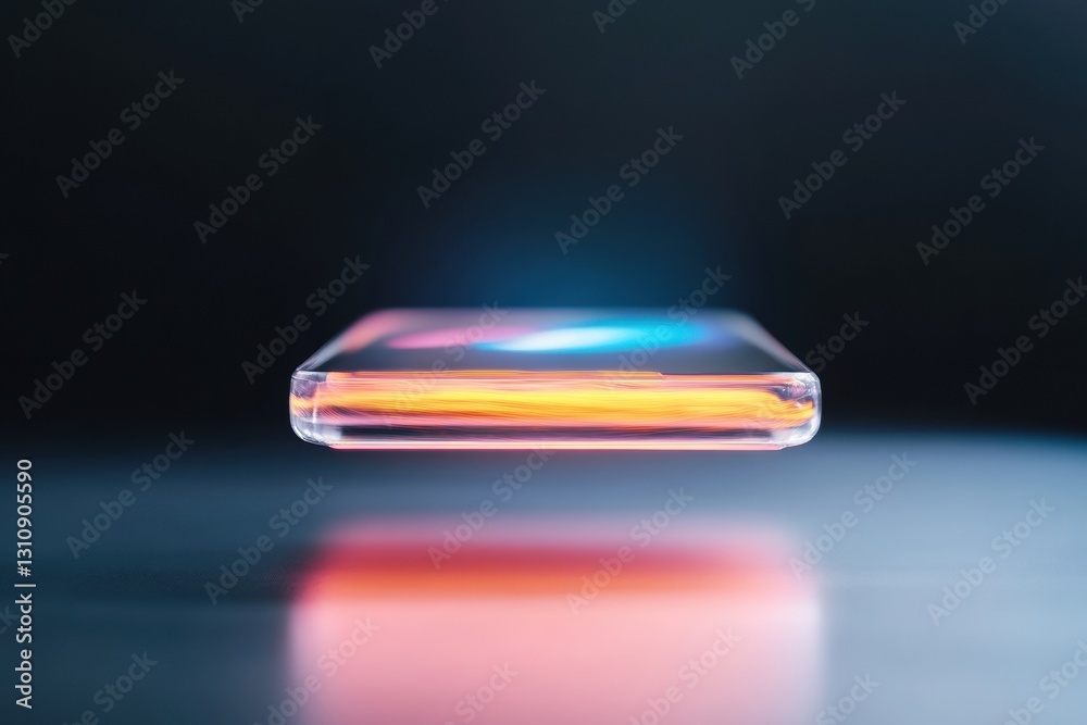 Poster futuristic digital wallet sleek transparent smartphone illuminating next-gen fintech with luminescen