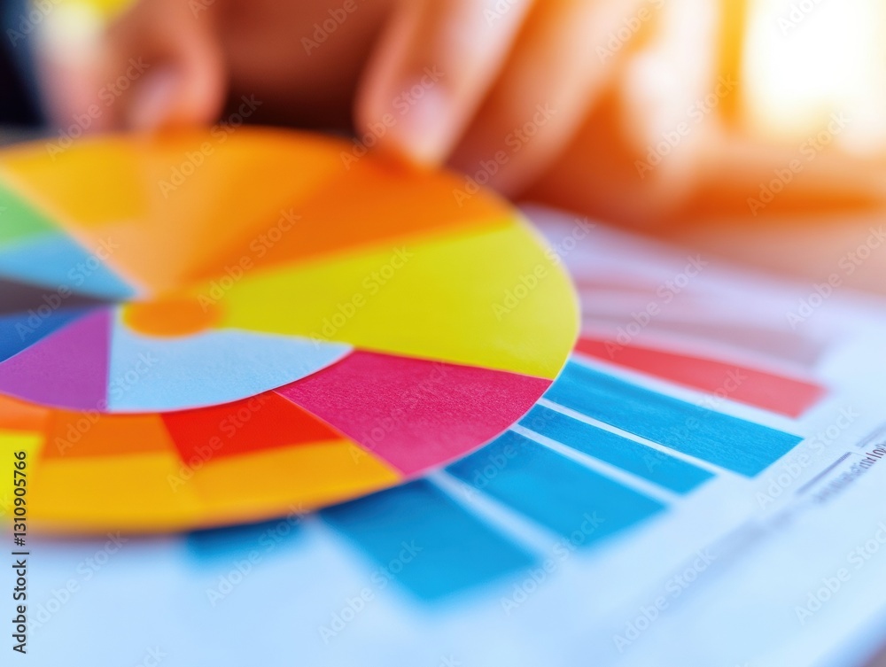 Poster Vibrant Data Visualization Colorful Business Intelligence Pie Chart Revealing Strategic Insights for Next-Gen Analytics and Decision Making
