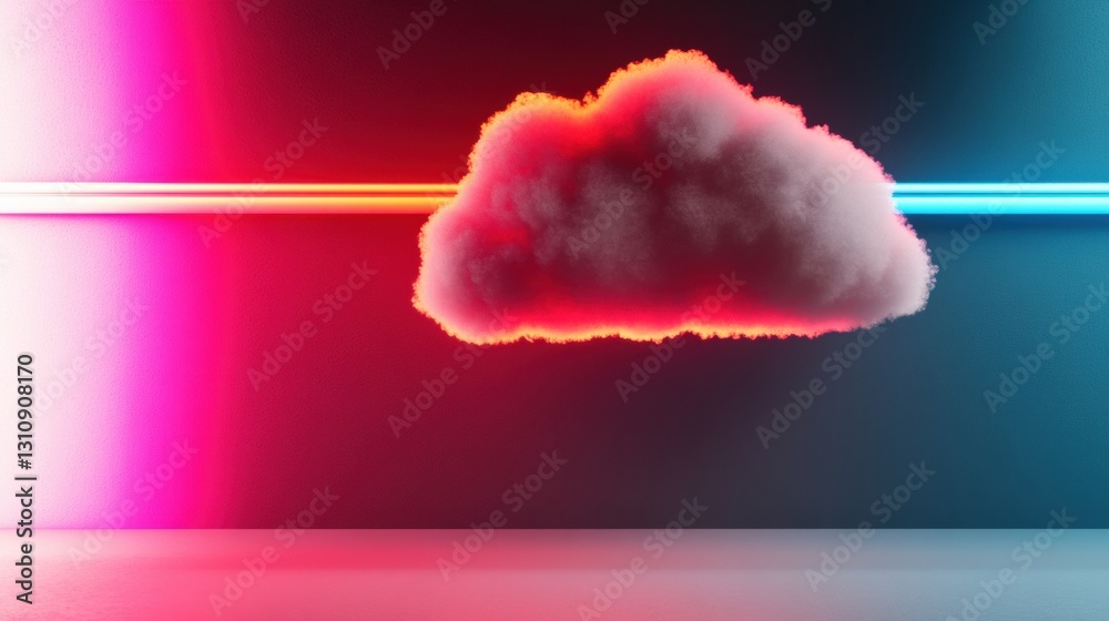 Poster cyber sentinel quantum cloud security visualization for next-gen digital protection - futuristic neo