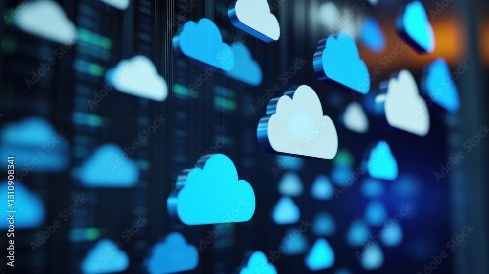 Leinwandbilder cybersecurity innovators next-gen cloud infrastructure visualization - immersive digital transformat