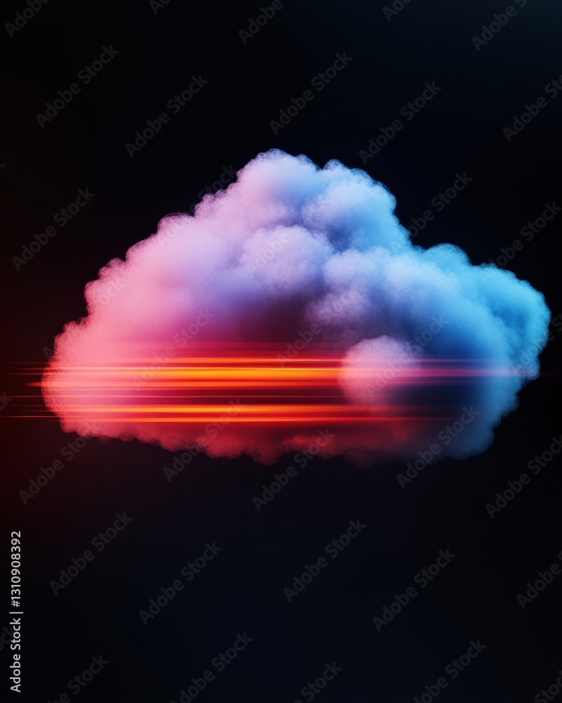 Aufkleber Quantum Cloud Security Immersive Digital Transformation with Gradient Cybersecurity Visualization - Next-Gen Tech Innovation and Data Protection Aesthetic