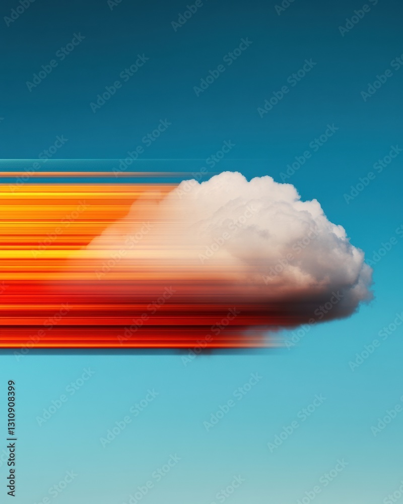 Fototapete Quantum Cloud Dynamics Innovative Digital Transformation Visualizing Cybersecurity Acceleration Through Fluid Motion and Blurred Data Streaming Technologies