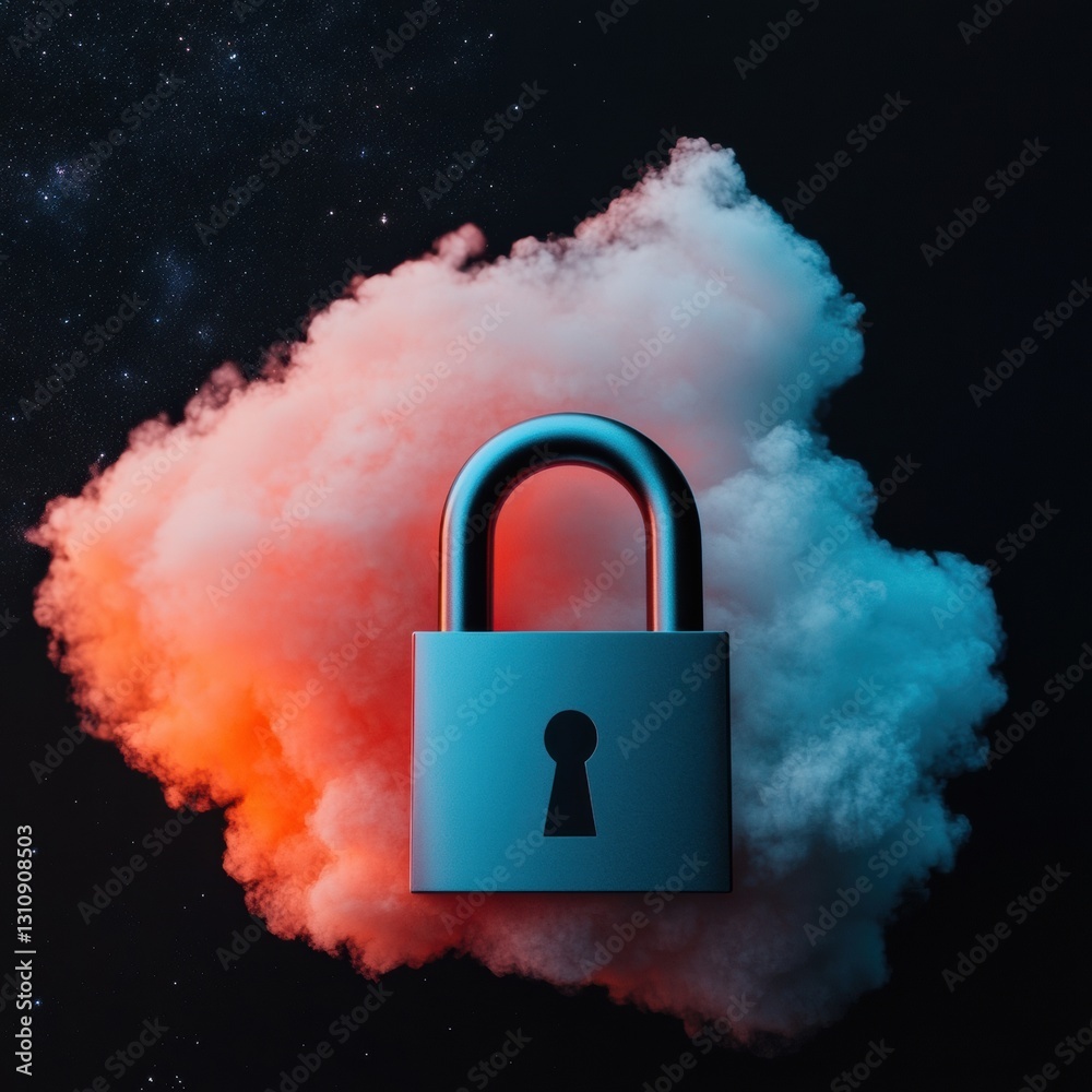 Poster Quantum Cybersecurity Visualization Cosmic Cloud Data Protection Meets AI-Driven Encryption in Next-Gen Digital Safeguarding Paradigm