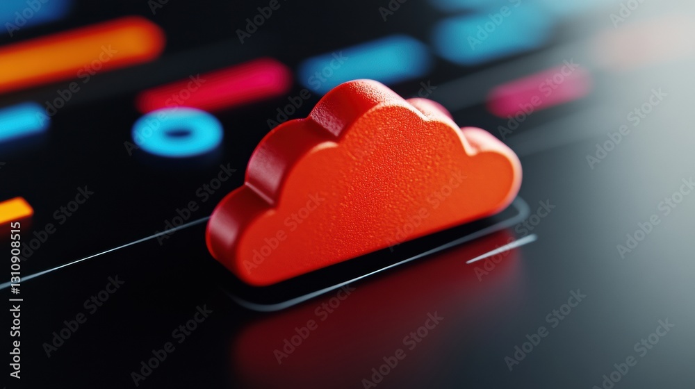 Poster vibrant cyber resilience next-gen cloud security visualization with sleek minimalist design for digi