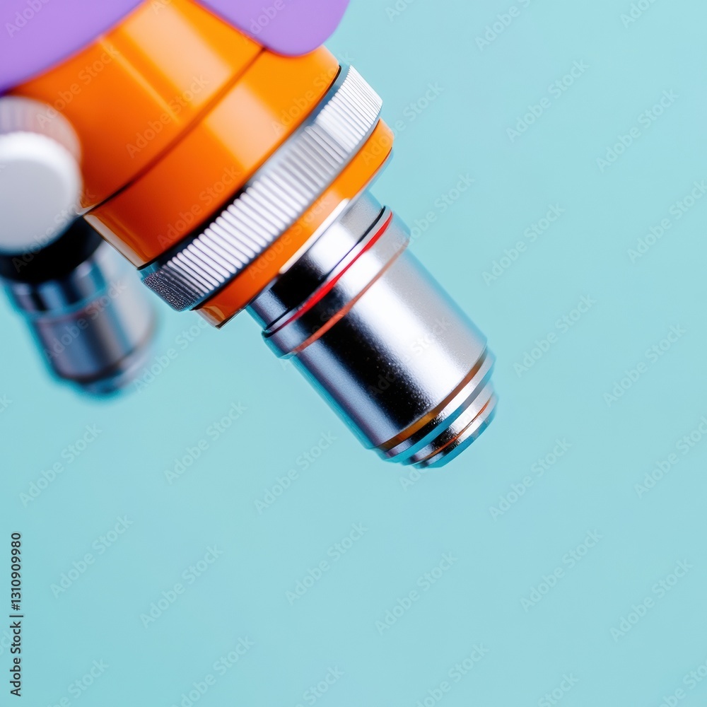 Poster precision tech innovation high-performance microscope lens in vibrant minimalist design - advanced s