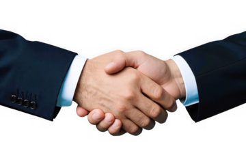 Two Professionals Shaking Hands for Business Partnership
