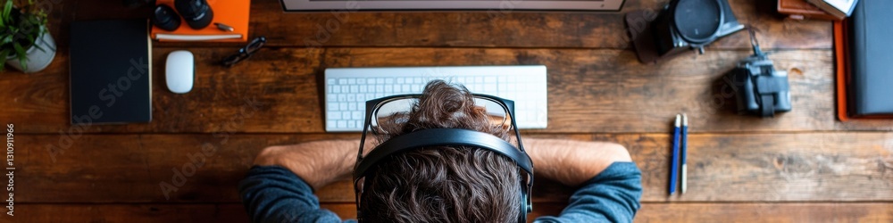 Aufkleber Immersive Digital Workflow Gen Z Developers Minimalist Tech Space - AI-Powered Problem-Solving and Cognitive Performance Optimization