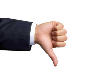 Businessman Hand Showing a Disapproving Thumbs Down