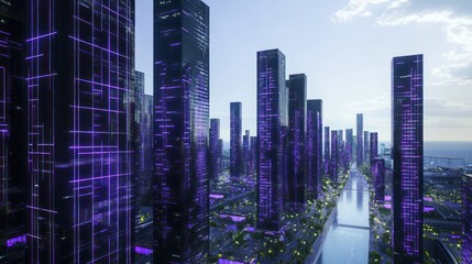 Obraz premium Cyber Cityscape