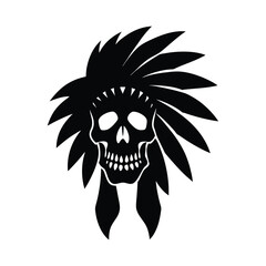 Skull Silhouette Vector Design.