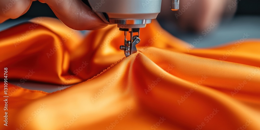 Aufkleber crafting precision next-gen textile innovation in high-performance orange silk - ai-enabled maker sp