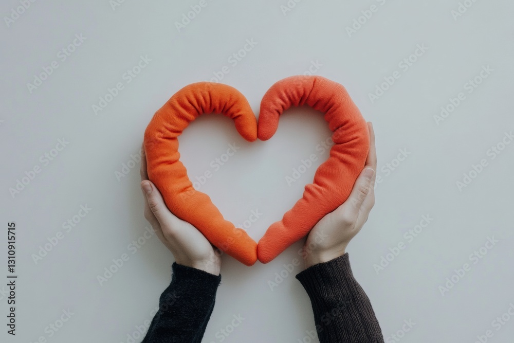 Poster empathetic gen z unity soft-textured mindful heart gesture in minimalist wellness branding - social 