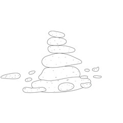 Stones pyramid. Rock balancing. balance stone simple line art. balancing pebbles line drawing. vector Illustration