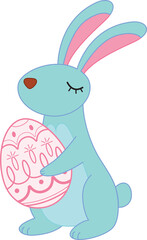 Bunny with pink easter egg