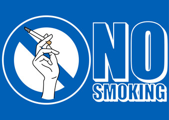  貼り紙看板イラストー禁煙No Smokingー
