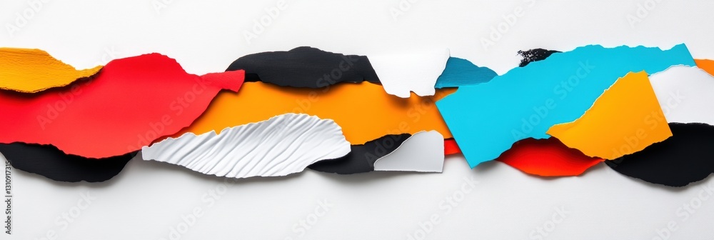 Poster dynamic texture play layered paper art showcasing bold color blocking, minimalist design trends in m