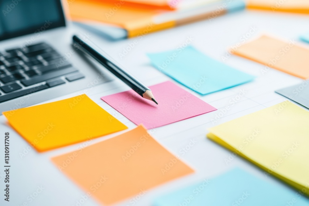 Poster Minimalist Productivity Palette Dynamic Digital Workspace with Color-Coded Planning, Next-Gen Remote Work Efficiency and Creative Task Management