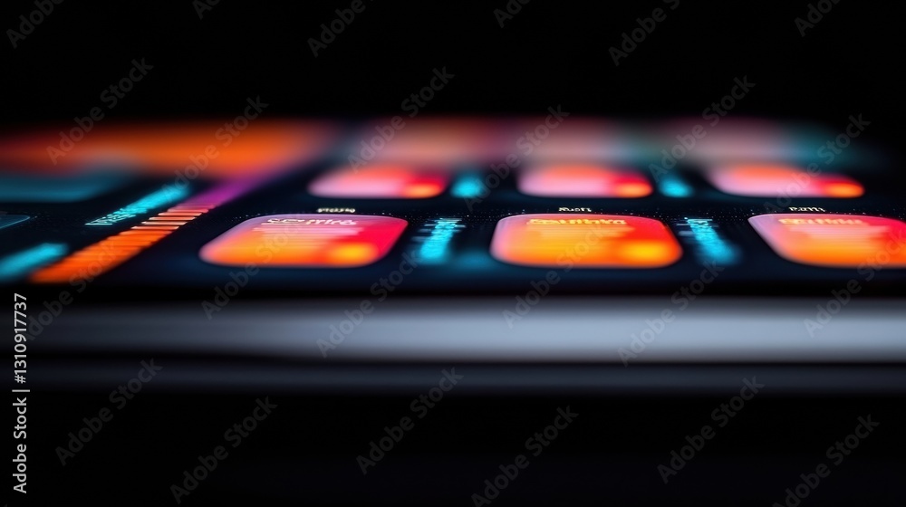 Poster Vibrant Digital Workflow Illuminated Touchscreen Interface Showcasing Immersive UI Design, Next-Gen Productivity and Creative Technology Innovation