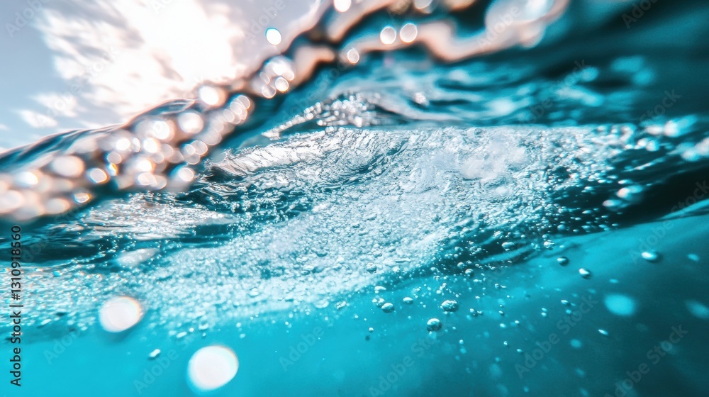 Poster immersive aquatic textures liquid dynamics 8k underwater macro - tranquil environmental design and w