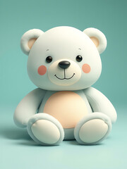 Obraz premium Teddy Bear's Sweet Charm: A delightful, plush teddy bear sits adorably, evoking warmth and comfort with its gentle eyes and rosy cheeks. Capturing the essence of innocence and joy.