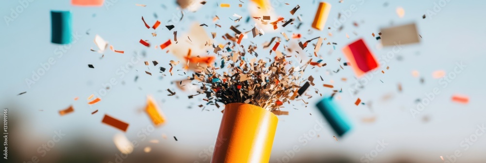 Leinwandbilder explosive creative breakthrough vibrant pencil detonation visualizing innovation, dynamic ideation, 