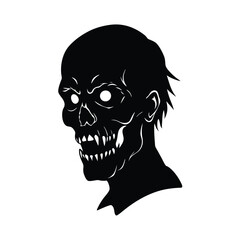 Skull Silhouette Vector Design.