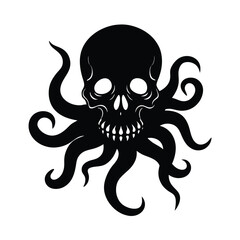 Skull Silhouette Vector Design.