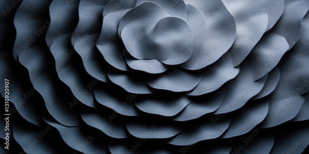 Poster monochromatic sculptural texture fluid organic layers in gradient geometric flow - minimalist design