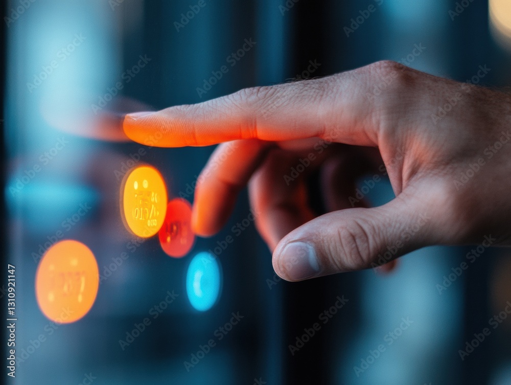 Poster Futuristic Digital Interaction Emerging AR Technology with Holographic Data Visualization - Immersive Business Intelligence for Next-Gen Professional Innovation