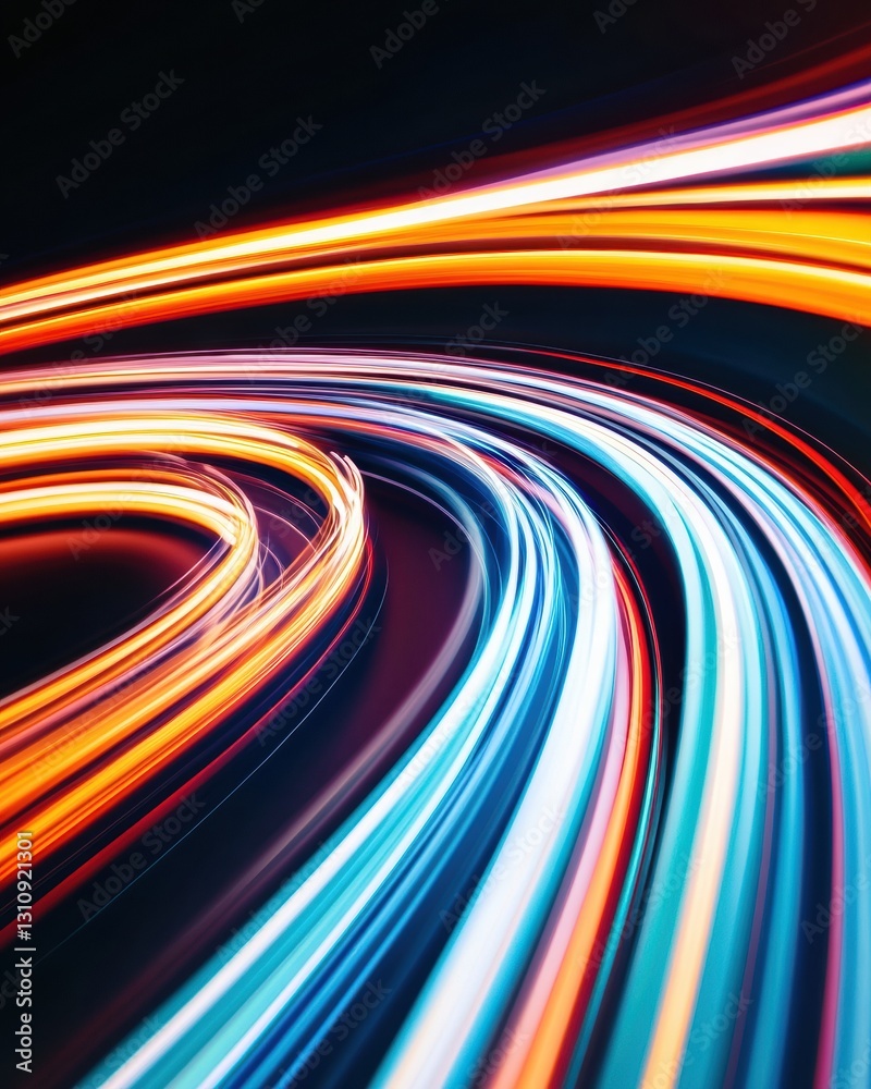 Aufkleber Hyper-Velocity Digital Flow Quantum AI Visualization with Dynamic Light Streams - Next-Gen Tech Innovation and High-Performance Data Dynamics