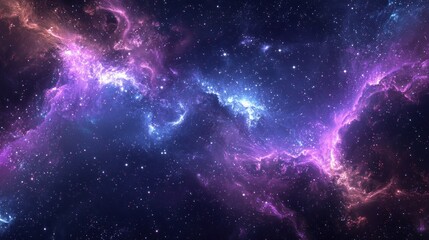 Cosmic Nebula: A Celestial Tapestry of Purple and Blue