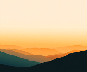 Fototapeta premium A dreamy, atmospheric view of distant mountain peaks.