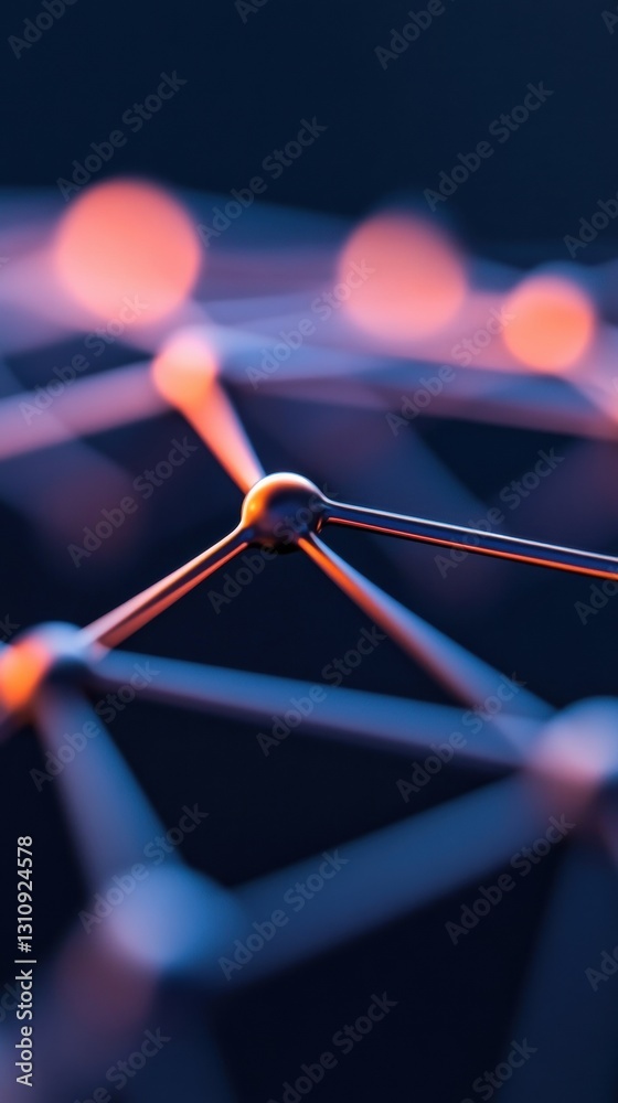 Aufkleber Decentralized Future Cyberpunk Blockchain Network Visualization - Cutting-Edge Fintech Innovation in Secure Digital Transactions and Crypto Startup Branding