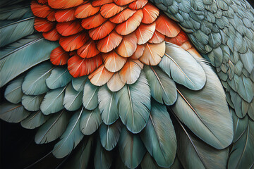 Fototapeta premium nature and texture: incorporating the softness of feathers and leaves dis