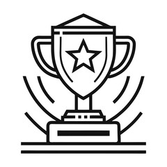 Obraz premium Outline Design of Trophy Symbolizing Achievement and Victory