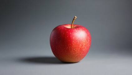 Red Apple on Gray Background