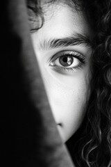 Fototapeta premium Timeless Monochrome Intimate Youth Portrait Revealing Emotional Depth and Identity for Gen Z Visual Storytelling