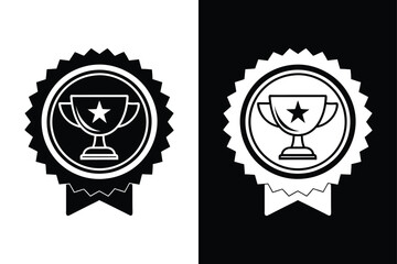 Champion Award Icon. Sleek Silhouettes for Success & Recognition