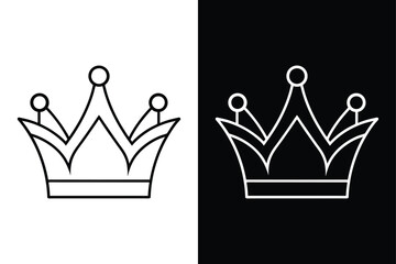 Elegant Crown Line Icon. Timeless Royal Symbols in Vector Style