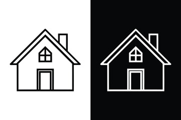 Elegant House Line Icon. Perfect Black & White Vector Illustrations