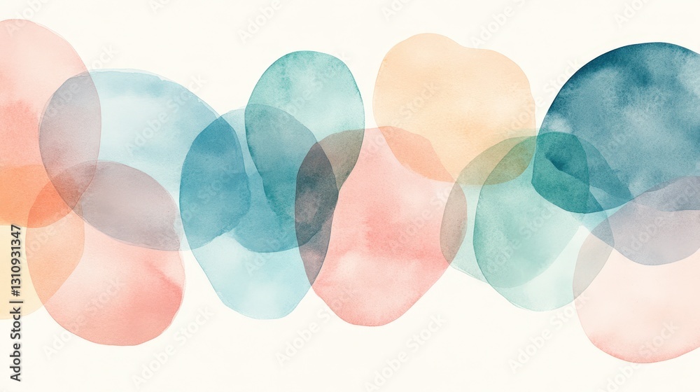Canvas Prints a soft and colorful abstract watercolor artwork with blended shapes in pastel hues creating a tranqu
