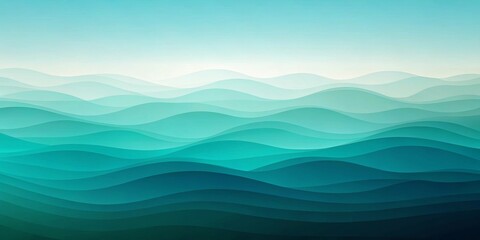 Serene Teal Undulating Hillscape A Gradient of Tranquil Hues and Gentle Curves in a Dreamlike Landscape