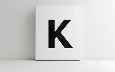 Fototapeta premium 37. A simple and modern letter K placed on a white canvas